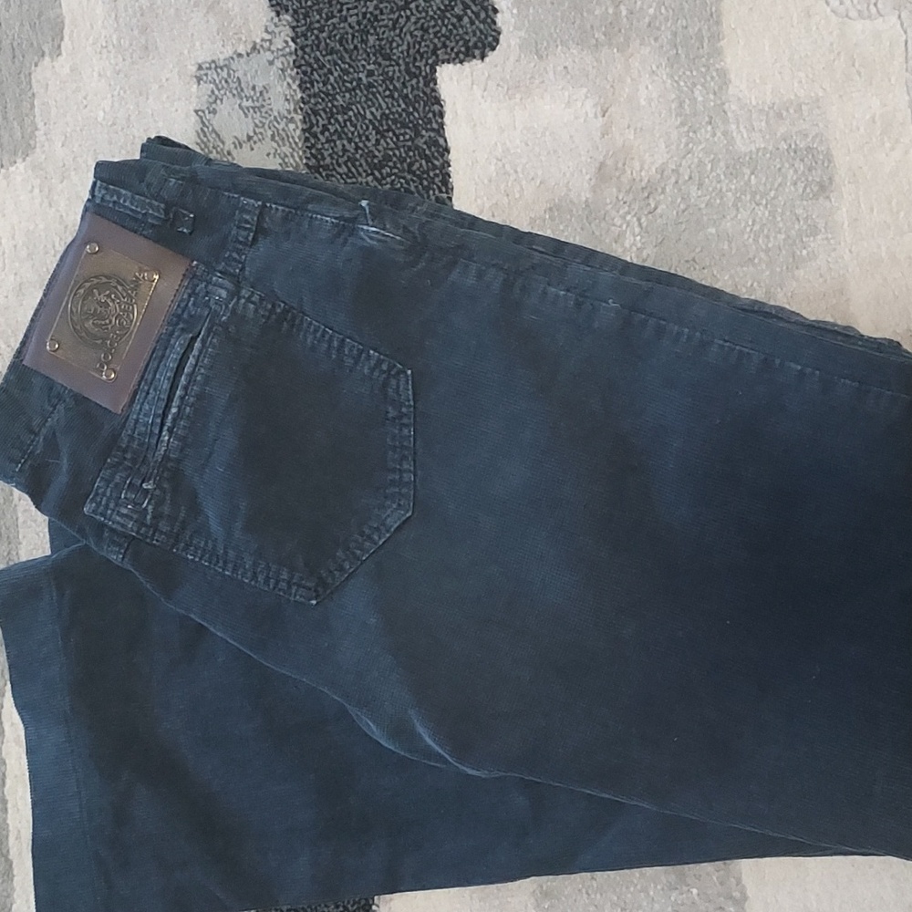 DOLCE & GABBANA Men's Corduroy Jeans- Size 48: USA Size - 32/33. Dark Gray/Black